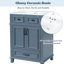 Meuble-lavabo de 24 po avec lavabo en céramique, armoire de rangement en bois massif avec portes à fermeture douce, style rétro-1723757330