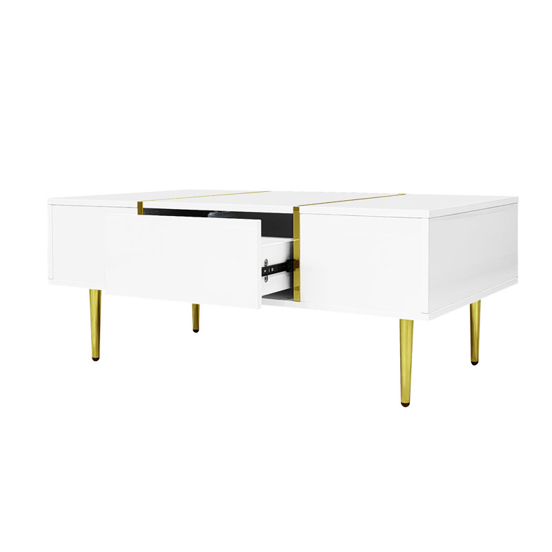 Coffee Table With Storage, White