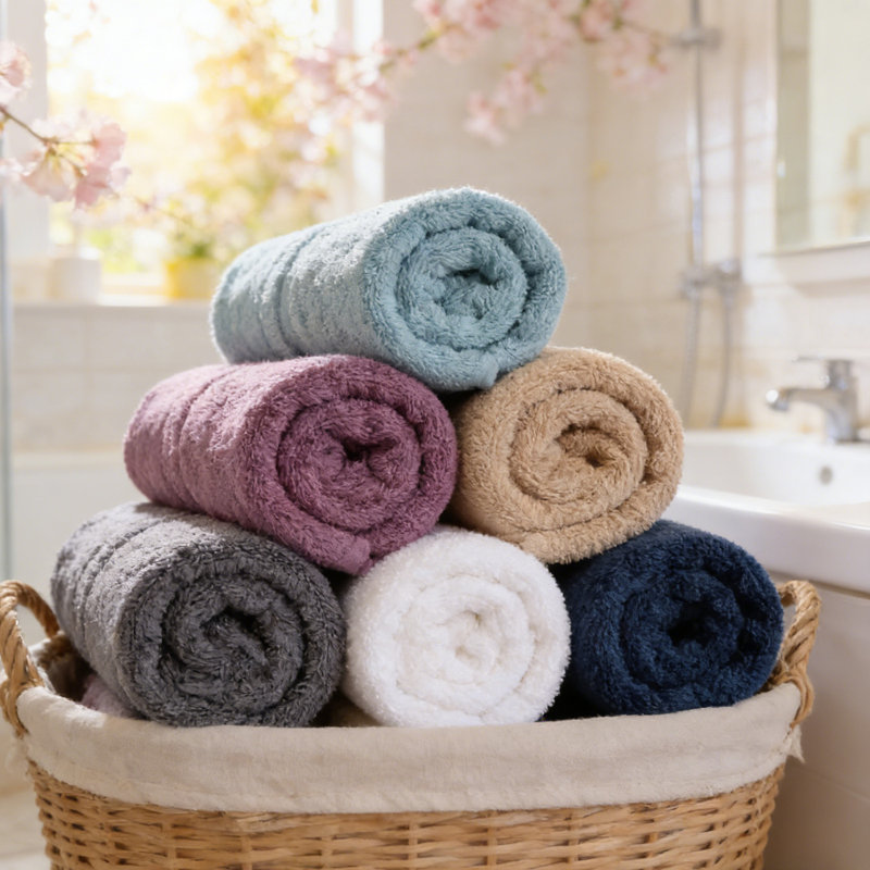 Luxury 100% Cotton Hand Towels, Set of 6 -  Soft, Highly Absorbent, Quick Dry Spa Towels for Bath, Gym & Kitchen (16x29 Inches, Assorted Colors)