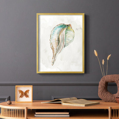 Pastel Shell I Framed Print - Solid Wood