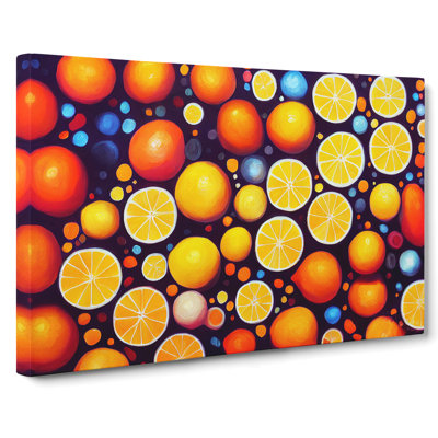 Sliced Oranges Fruit - Wrapped Canvas