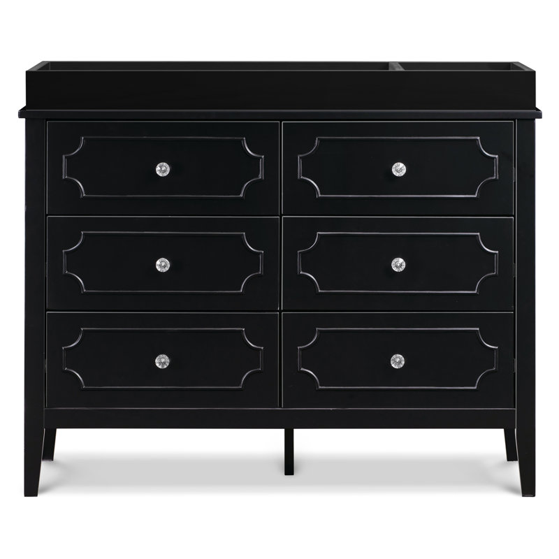 Ebony 6-Drawer Dresser with Crystal Knobs