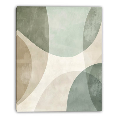 «Soft Sage Balance», art mural moderne sur toile abstraite