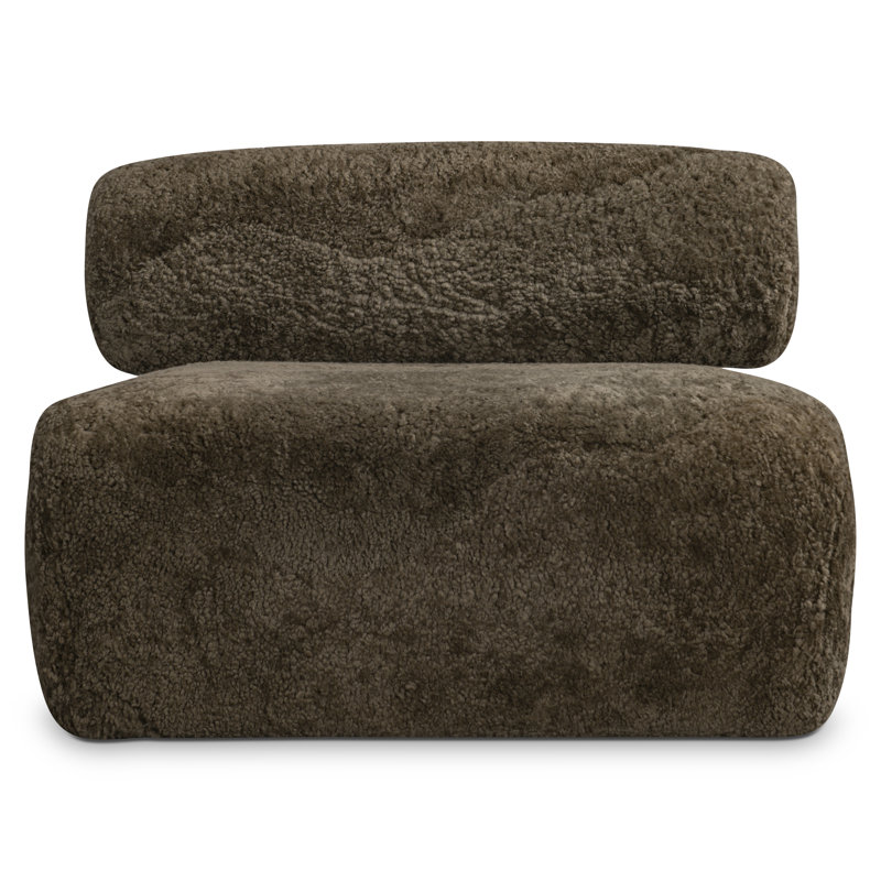 Bernhardt Paley Shearling Swivel Chair, Brown