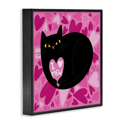 «I Love Mew Black», art de la giclée encadrée par Leeza Hernandez