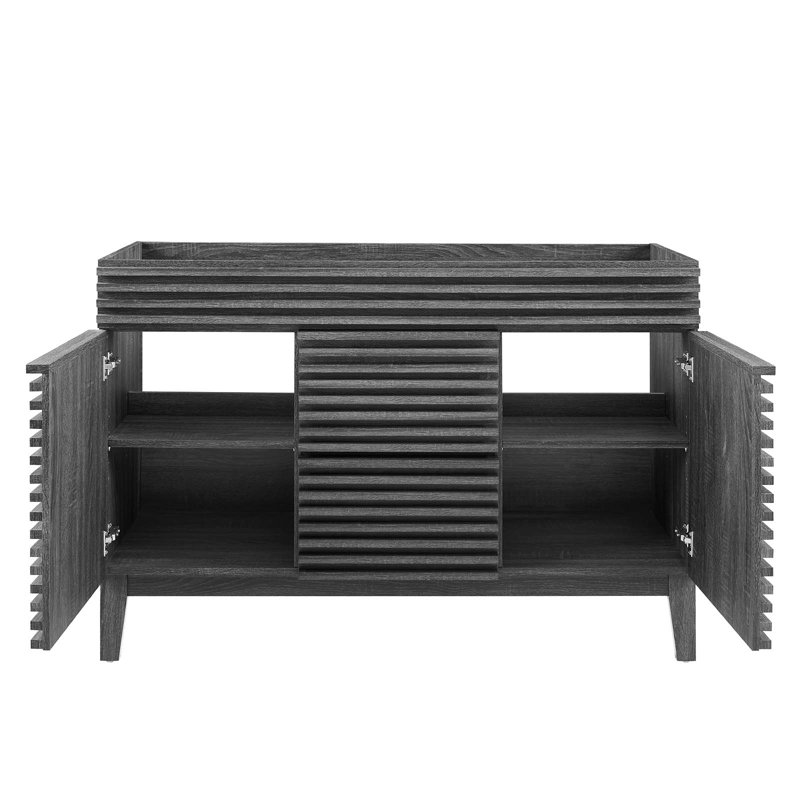 Base de meuble-lavabo double 48 po Modway seulement, Gris anthracite