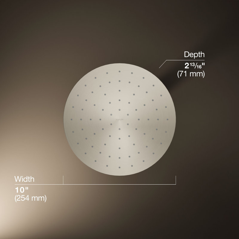 Contemporary Multi Function Rain Shower Head, Vibrant Brushed Nickel, Square, 1.75 GPM