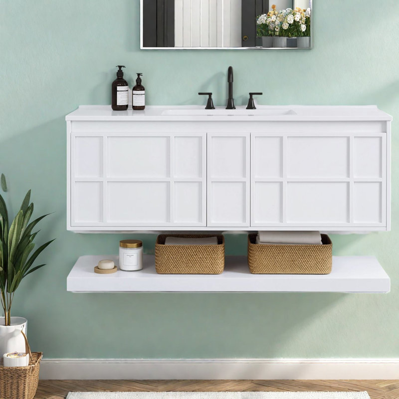 Meuble-lavabo moderne (avec meuble-lavabo et lavabo) avec rangement