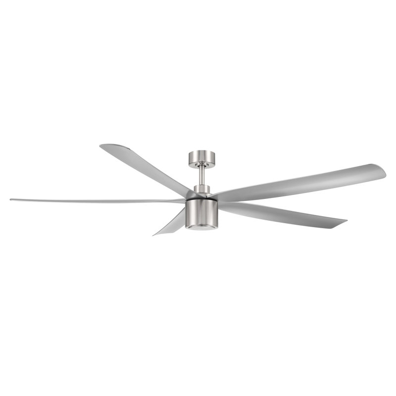RAVIAN 5-Blade Ceiling Fan With Remote - (No Light), Brushed Nickel, 72"