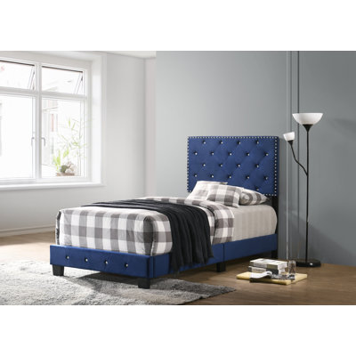 Lit sommier simple Suffolk, bleu marine