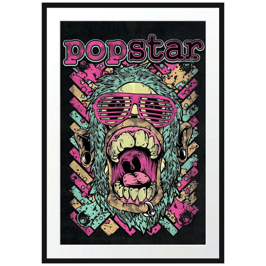 Gerahmtes Poster Pop Star Black