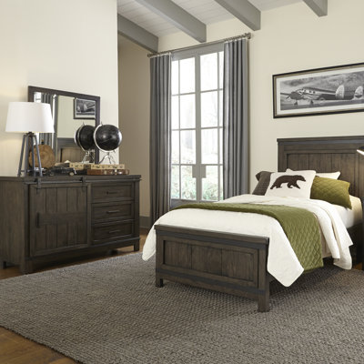 Twin Panel Bed, Dresser & Mirror