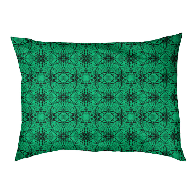 Oreiller Byrge, Petit (l 29,5 po x P 19,5 po x H 9,5 po), Vert / Noir
