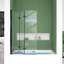 Paroi de douche pliante à porte pivotante l 51 po x H 59 po avec verre trempé-91418614