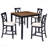 5-Piece Farmhouse Counter Height Dining Set with X-Back Chairs-905704399-905704393