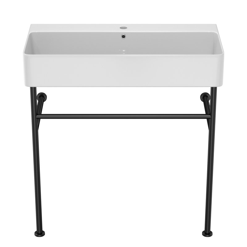 APRESSHUI 16.3'' Rectangular Bathroom Sink, Black