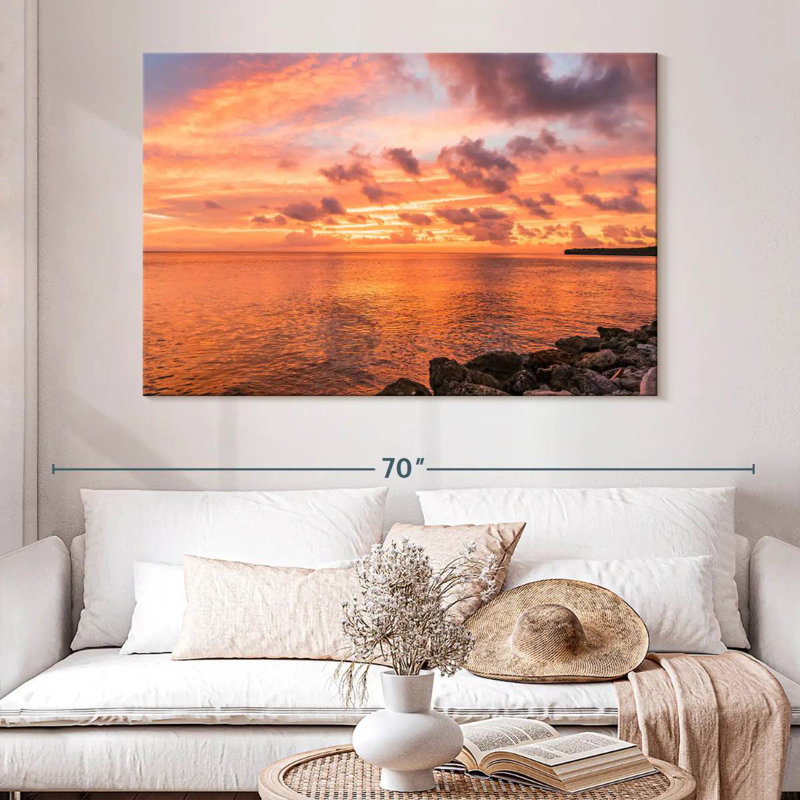 Gillard Curacao Sunset Seascape, H 34 po x l 51 po