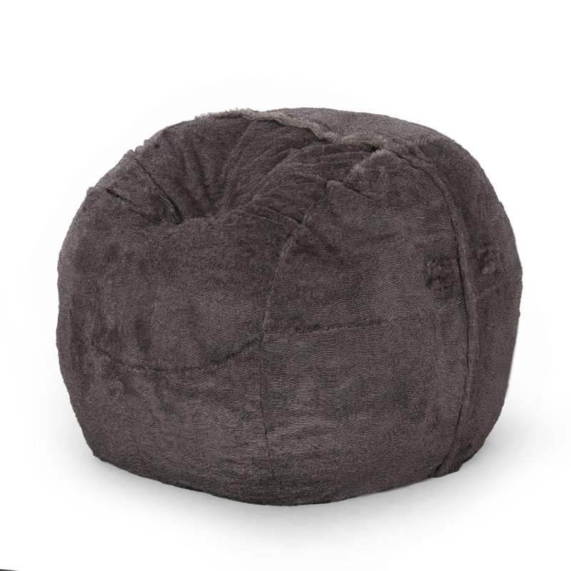 Lily Modern 5 Ft Faux Fur Cozy Bean Bag, Brown/Beige