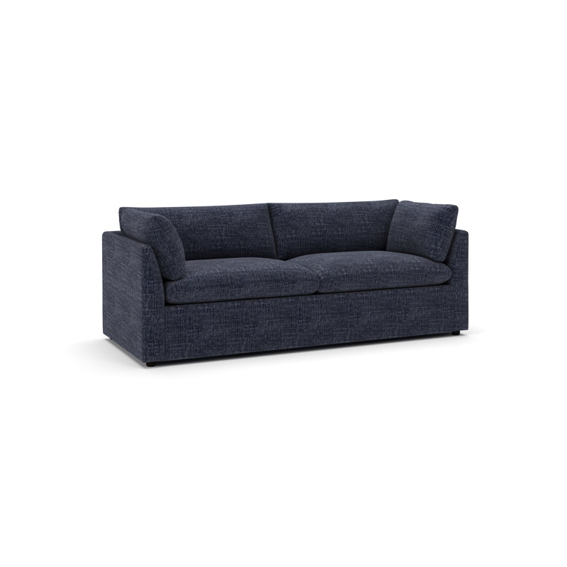 Canapé rembourré 86 po Kallie, Chenille performance indigo Nomad