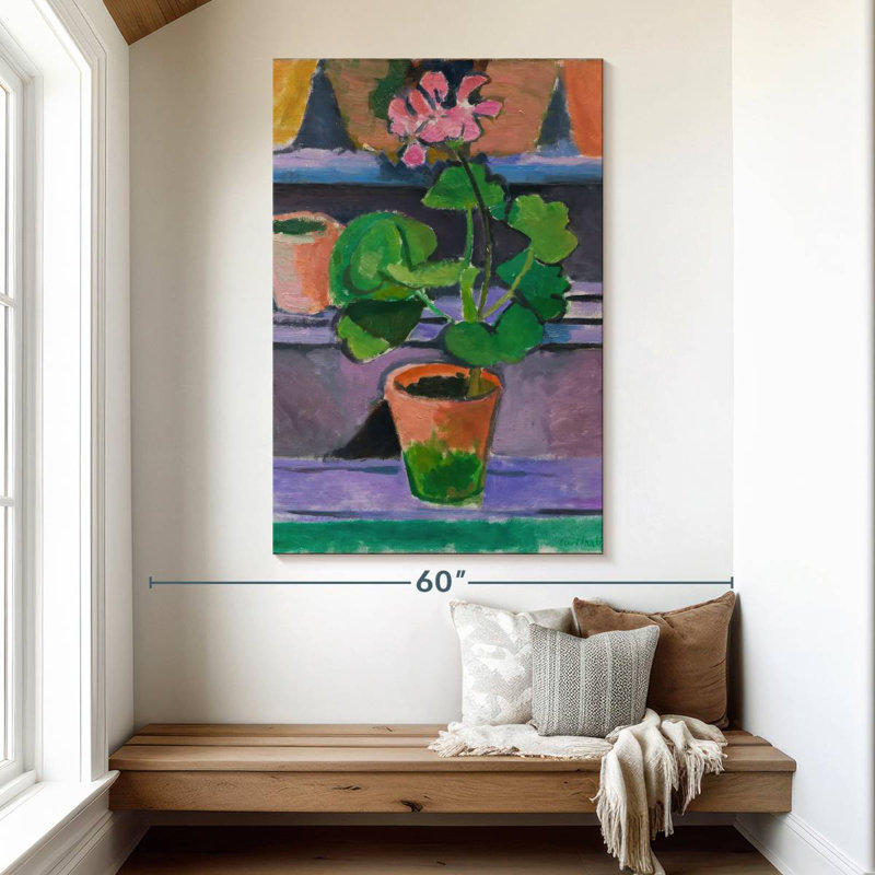 Harnek Pot Of Geraniums, 51" H x 34" W