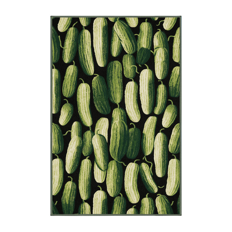 Tapis lavable concombre de légumes anglais, Rectangulaire 2 pi x 3 pi