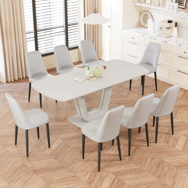 Ensemble de table de salle à manger extensible 62,99 à 78,74 po pour 2 à 8 personnes