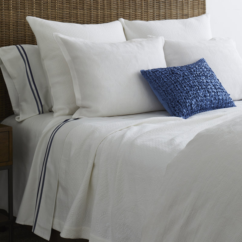 The Met X Ann Gish Great Hall Coverlet, Queen Coverlet + 2 Euro Shams, Bone