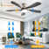52 Inch Ceiling Fan With Dimmable 3 Colours Led Light Reversible Noiseless Dc Motor Smart App Remote Control