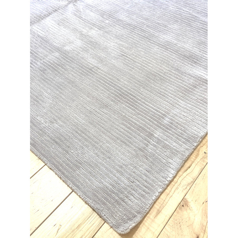 Stripe Cut and Loop Handwoven Area Rug in Gris