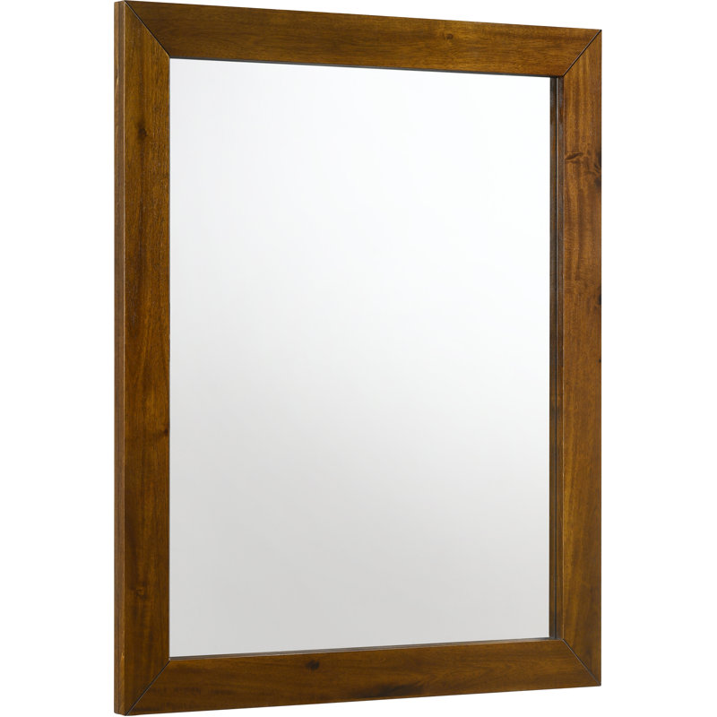 Charlize Wood Flat Wall Mirror, Brown