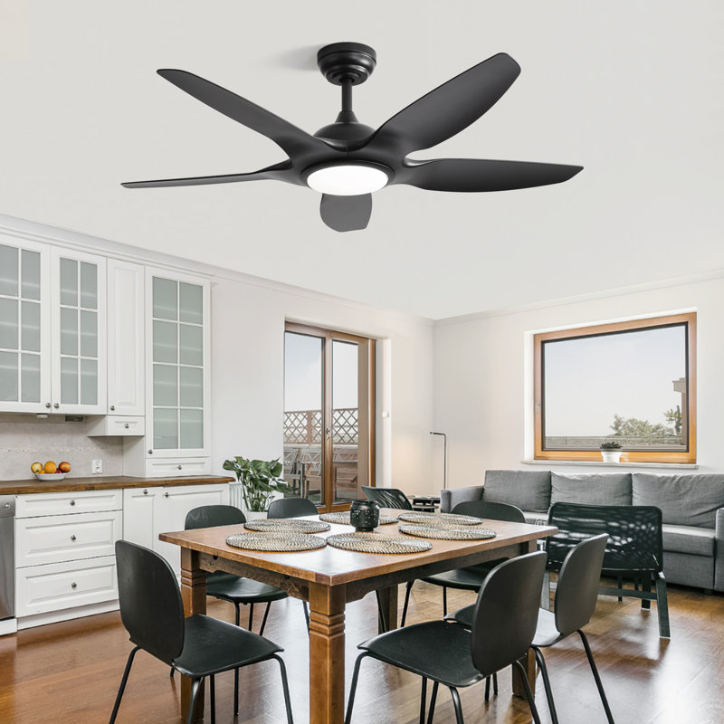 Ventilateur de plafond 48 "avec lumière DEL, Noir, noir, noir, noir