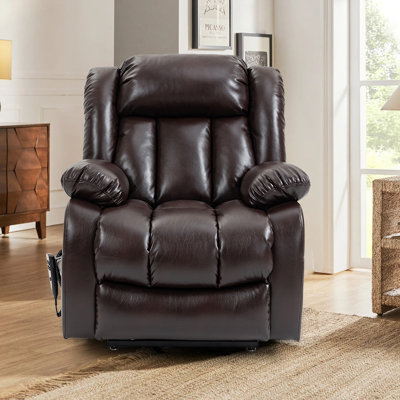 Courtois Faux Leather Recliner with Heat and Massage, Lift Function, Dual Motors, and USB Ports. by Red Barrel Studio