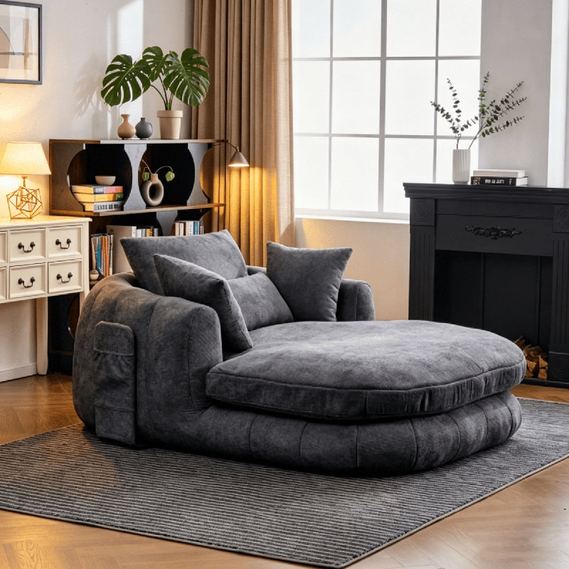 Upholstered Chaise Lounge, CSN-W5807S00004Grey991-1