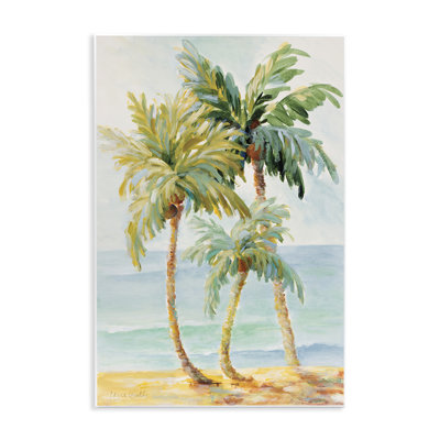 Palmiers tropicaux sur le sable de la plage par Lanie Loreth - Peinture