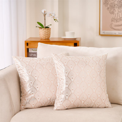 Geometric Velvet Reversible Throw Pillow