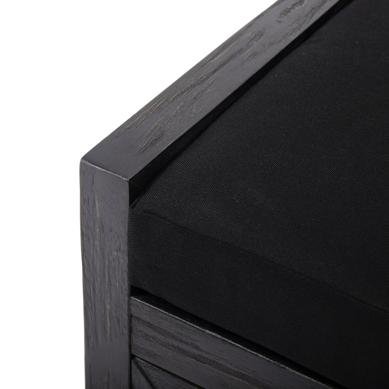 Banc en bois avec cadre et solution de rangement pour coussins à attaches rustiques modernes