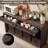 59" Walnut Farmhouse Buffet Cabinet, Storage Sideboard with 4 Doors & 2 Drawers, Coffee Bar for Kicten & Living Room -1508943047