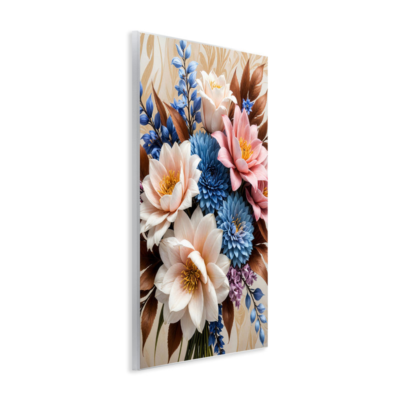 "Rose" et "Blue Mixed Bouquet" par Yuri Khrushch, H 15 po x l 10 po