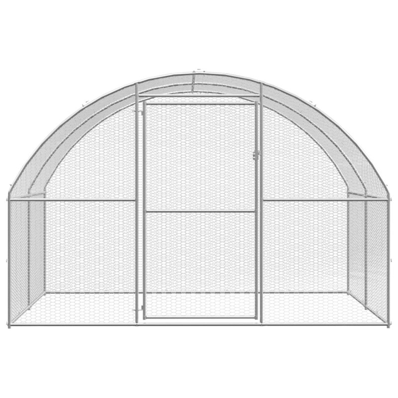 Large Silver Galvanized Steel Outdoor Chicken Coop