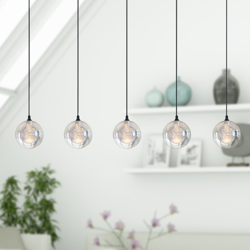 Luminaire suspendu sphère à DEL 5 lumières Riverdale, Matte Black