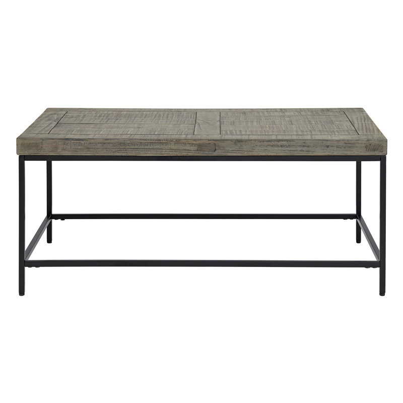 Coffee Table - Industrial Modern Table with Wood Top and Metal Base - Furniture for Living Room, Apartment, or Dorm Room