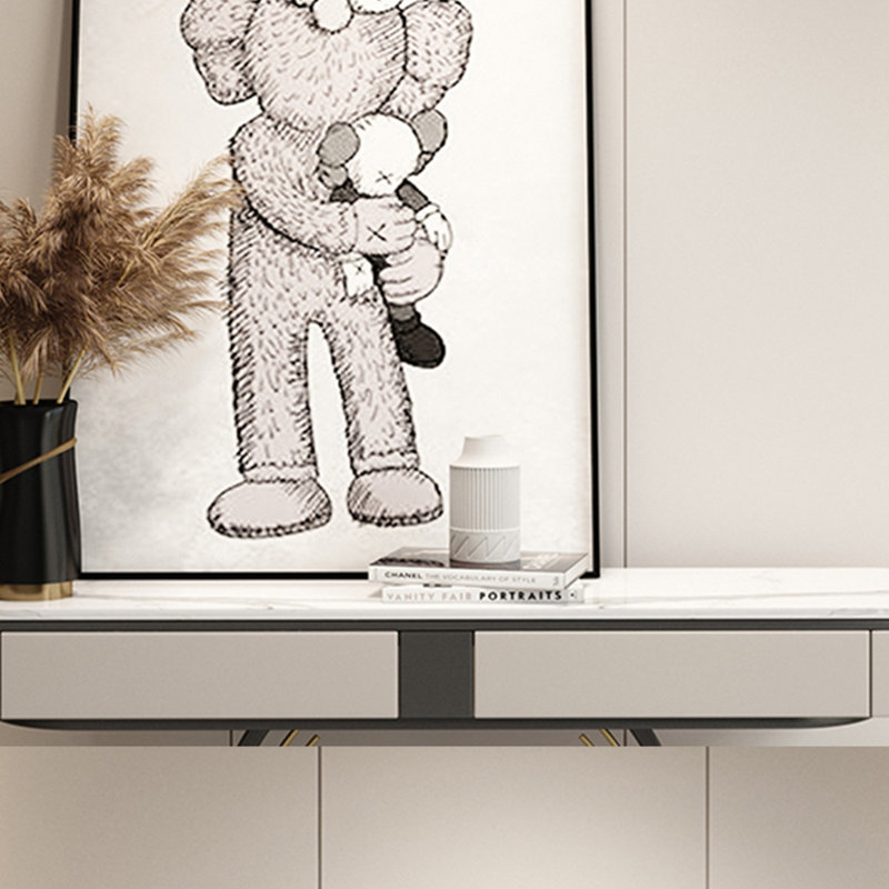 Console haut de gamme moderne et luxueuse, Gris foncé, H 33,4 po x l 62,9 po x P 13,7 po