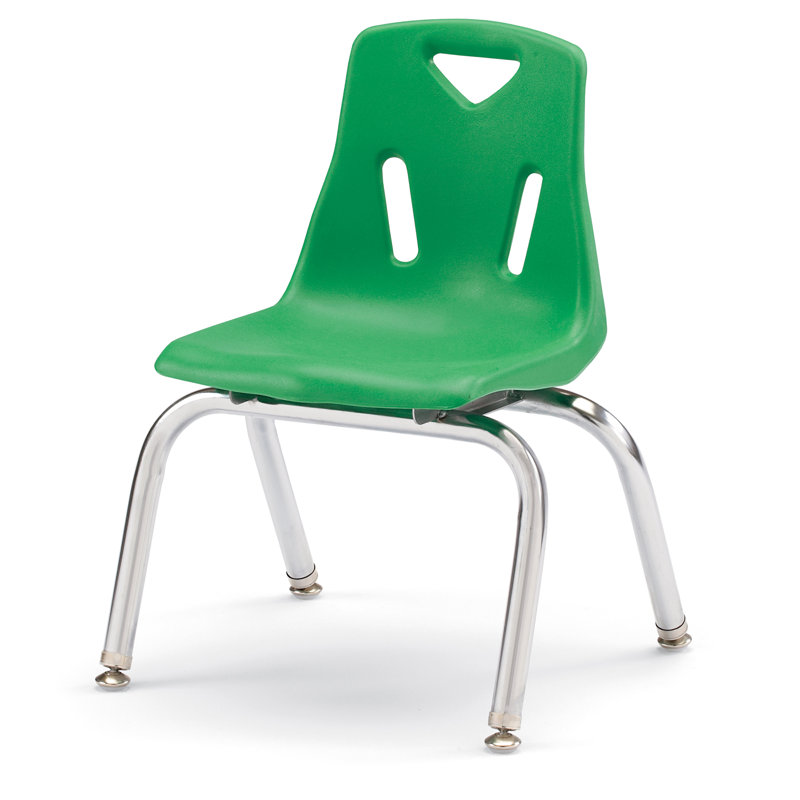 Chaise empilable Berries®, Plaqué chrome, Vert, 12 po