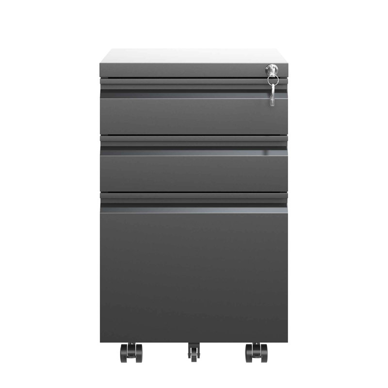 3 Drawer Mobile File Cabinet with Lock,Metal Filing Cabinets for Home Office Organizer Letters/Legal/A4,Fully Assembled