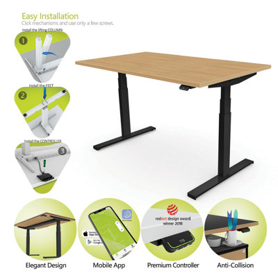 Linak DF2 Standing Desk Adjustable Height Stainless Steel Standing Desk
