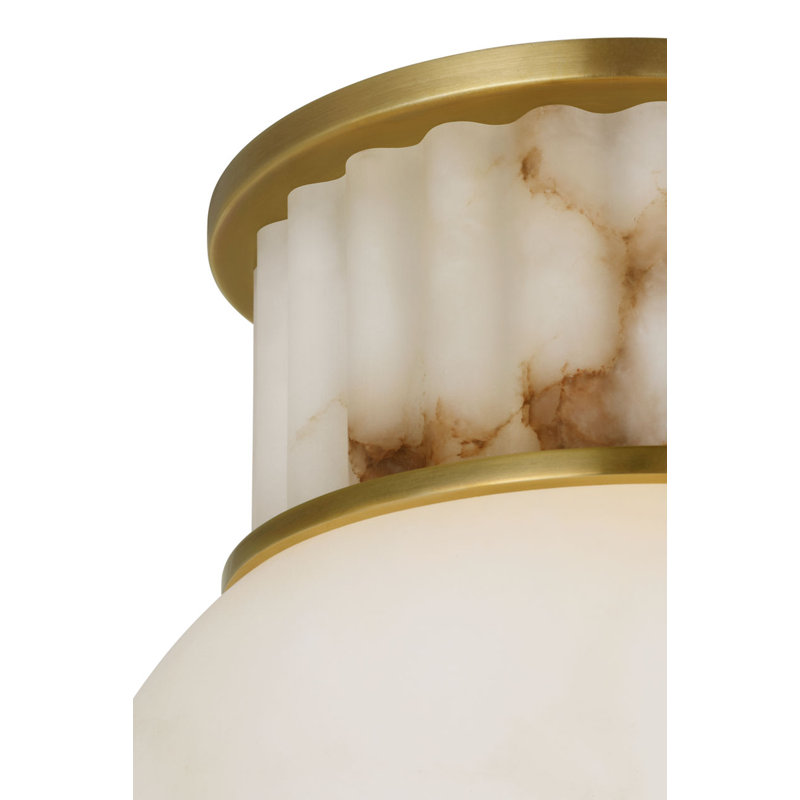 Nolan 9" Flush Mount in Alabaster with Alabaster Globe