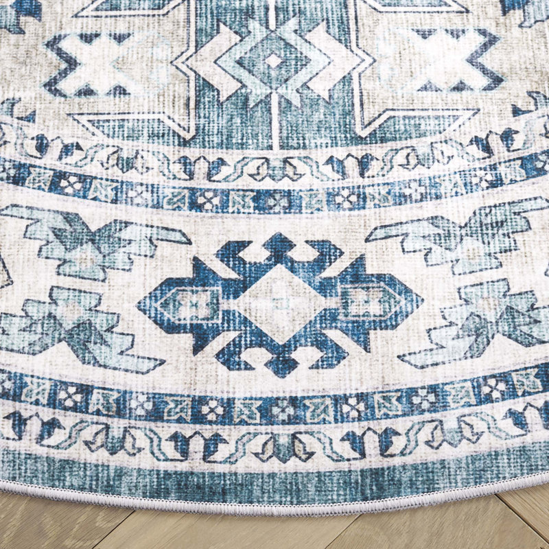 Arizona 512 Area Rug In Sage / Aqua, Round 6'