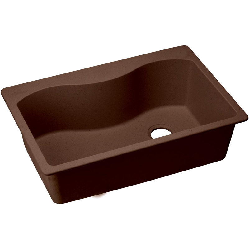 Quartz Classic 33" x 22" x 9-1/2" Drop-In Kitchen Sink, Pecan