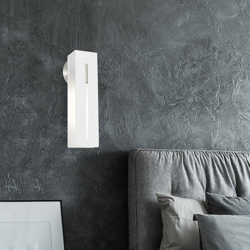 Columbus Armed Sconce, Textured White