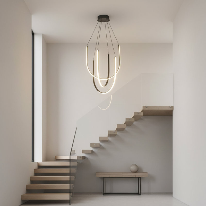3-Lights LED Pendant Light Kitchen Island Hanging Lamp Warm Light Dimmable, Matte Black